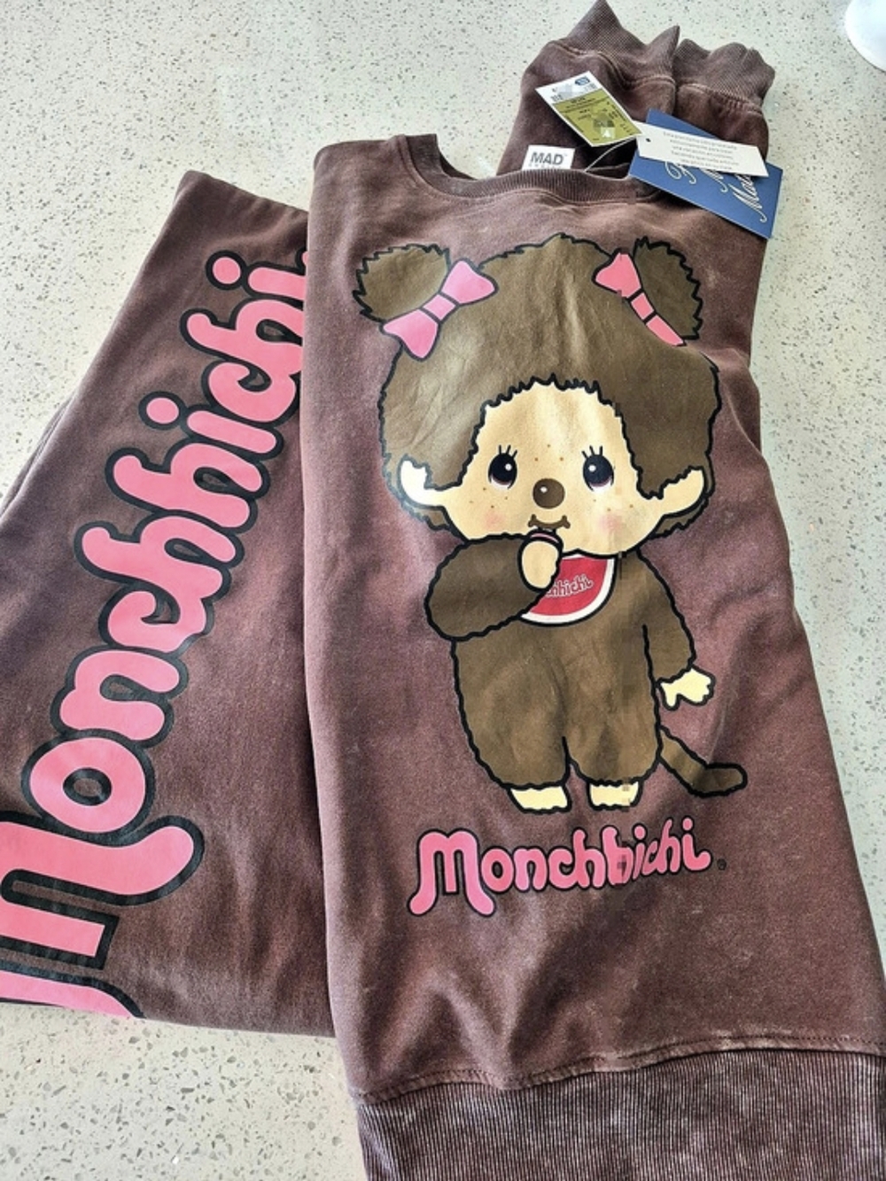 Monchhichi Girls Graphic Sweatshirt Set Size Medium NWT